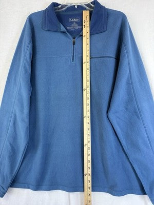 LL Bean Fleece Pullover XL Tall Mens Blue 1/4 Zip Sweatshirt Jacket Mock Neck