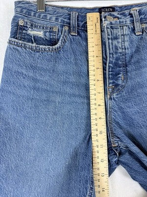J Crew Slim Boyfriend Jeans 28 Blue Womens Straight Leg Button Fly 100% Cotton