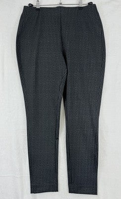 Calvin Klein Pull On Pants Large Black Gray Houndstooth Knit Stretch Women