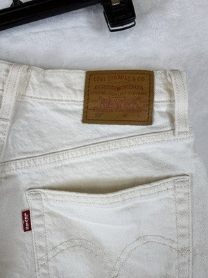Levis 501 Shorts 26 Womens White Ivory Button Fly Original