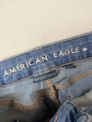 American Eagle High Rise Skinny Kick Jeans 4 Long Blue Womens Denim
