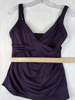 Lands End Tankini Top 6 Sweetheart Wrap Underwire Purple Womens Swimwear Swim