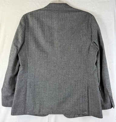 Nautica Jacket Men 42S Blazer Gray Herringbone Modern Fit Sport Coat 42 Short