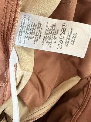 Ann Taylor Loft Faux Leather Pants 4 Cognac Brown Belt Womens