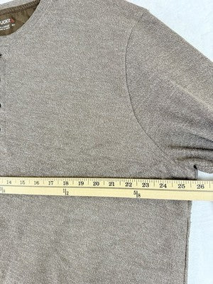 Untuckit Shirts For Men XXL Henley Long Sleeve Urey Tan Short