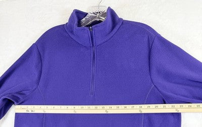 Lands End Fleece 1/4 Zip Pullover XL Purple Womens