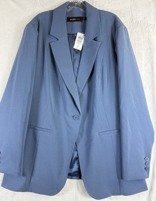 Studio By Torrid Blazer 3 Blue 3X Refined Crepe Cutaway Jacket New NWT