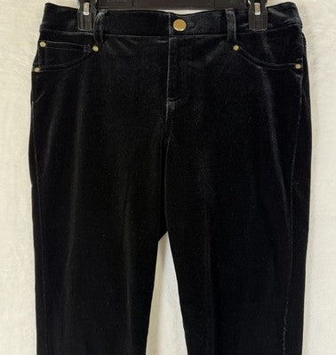 INC International Concepts Pants Women 10 Black Velvet Skinny Stretch