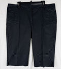 Ann Taylor Capri Pants 16 Signature Black Polka Dot Cotton Stretch Womens