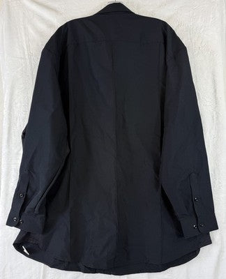 Blauer Super Shirt 19.5 Dark Navy Blue 36 37 Ling Sleeve Zip Front Mens New NWT