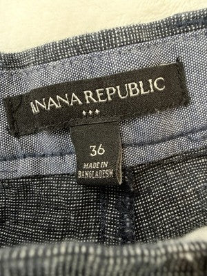 Banana Republic Linen Blend Shorts 36 Mens Blue 11”