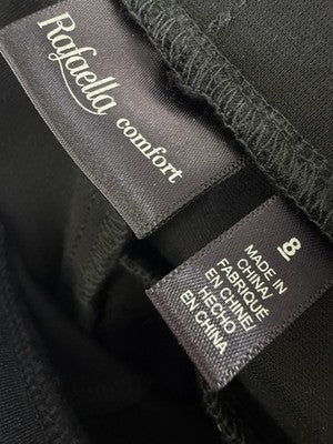 Rafaella Comfort Pants 8 Black Ponte Pull On Slim Leg Knit Womens New NWT