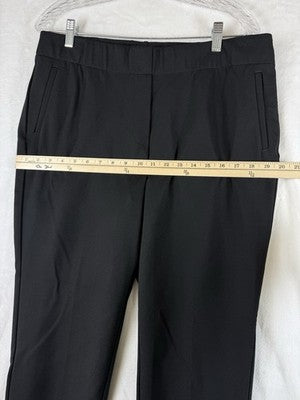 J Jill Pants Large Petite Ponte Slim Leg Black Knit Pull On Pockets Womens