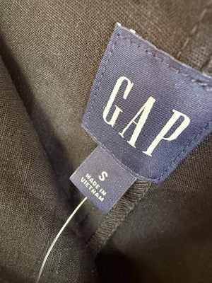 Gap Linen Blend Mini Skort Small Women Black Skirt W/ Shorts Preppy New NWT