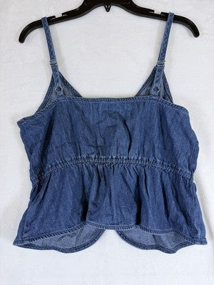 Gap Tops Medium Denim Peplum Cami Blue Sleeveless Festival Boho New NWT