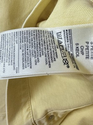 Gap Denim Mini Dress Small Petite Womens Yellow Denim Utility Sleeveless Women