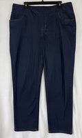 Woman Within Jeans 18W Pull On Dark Blue Plus Size Womens