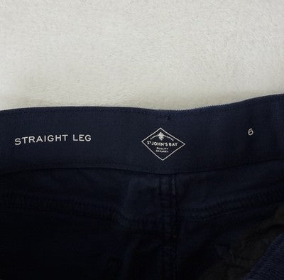 At Johns Bay Corduroy Pants 6 Blue Straight Leg Womens Cotton Stretch