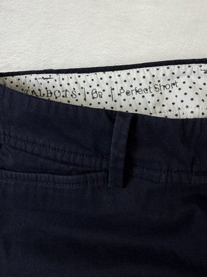 Talbots Perfect Shorts 6 Petite 6P Navy Blue Womens Bermuda Cotton Stretch
