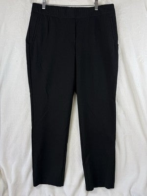 J Jill Pants Large Petite Ponte Slim Leg Black Knit Pull On Pockets Womens