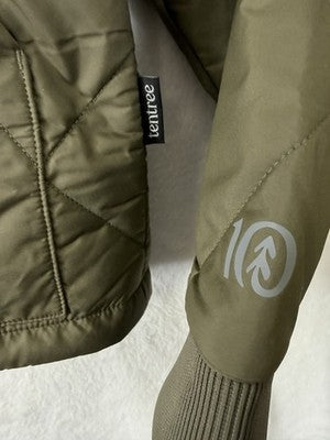 Tentree Diamond Padded Bomber Jacket Small Mens Tundra Green Primaloft NWT $209