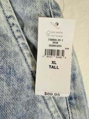 Gap 365 Denim High Rise Shorts XL Tall Women Ultrasoft Blue Bermuda 12” New NWT