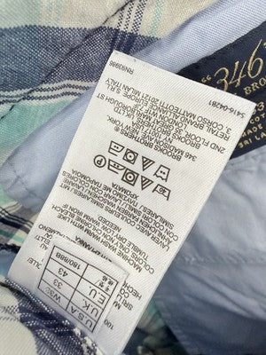 Brooks Brothers Shorts 33 Mens India Madras Plaid Blue 10.5” 100% Cotton