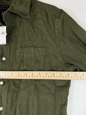 Gap 100% Linen Shirt Men Large Long Sleeve Button Up Down Green New NWT