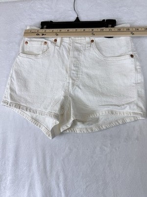 Levis 501 Shorts 26 Womens White Ivory Button Fly Original
