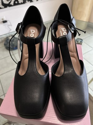 Mary Jane High Heels Womens 10 Black 4” Heel Emo Pop Goth Platform Shoes New