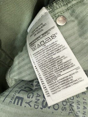 Gap Mid Rise Ultrasoft Baggy Jeans Green 6 Petite 28 Womens Wide Leg New NWT