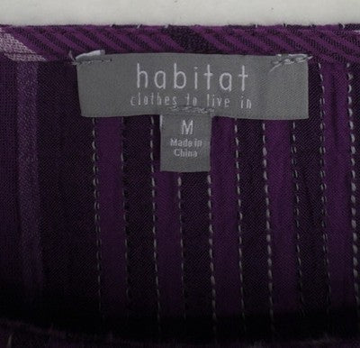 Habitat Clothes To Live In Top Medium Purple 3/4 Sleeve Artsy Lagenlook Womens