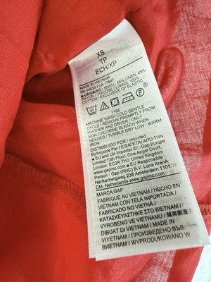 Gap Linen Blend Halter Mini Dress XS Women Red Tie Neck Short Sleeveless New NWT