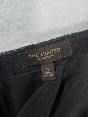 The Limited Pencil Skirt 10 Women Charcoal Gray Lined Rear Zip
