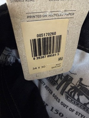 Levis 517 Jeans Boot Cut Mens 34x30 Black Bootcut  New NWT