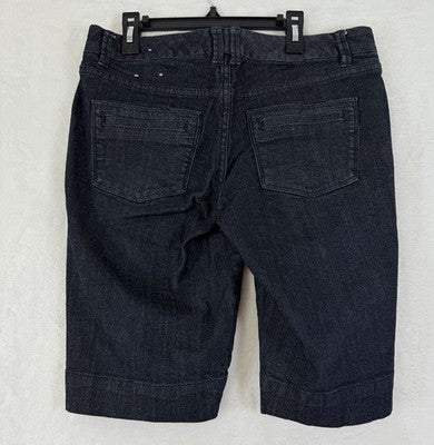 The Limited 917 Shorts 8 Dark Blue Denim Jean Bermuda Womens
