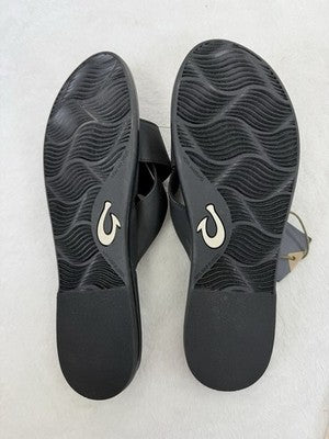 OluKai Womens 11 New Sandals Kai Slide Black Slides Shoes Olu Kai NWT $90
