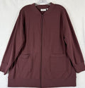 Denim Co Jacket Large Petite LP Burgundy Red Active French Terry Full Zip Womens