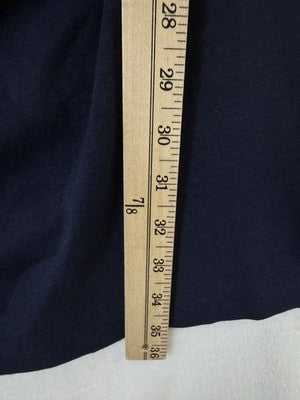Gap Ruched Mini Dress Medium Short Sleeve Navy Blue Knit Womens Cotton Modal New