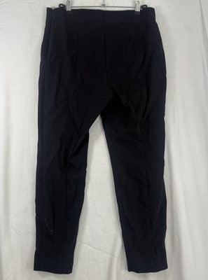 Talbots Portland Pants 16 Black Riding Stretch Ankle Front Seam Side Zip Womens
