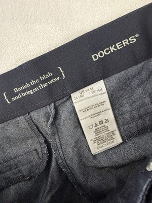 Dockers Womens Pants 14 Medium Denim Trousers Jeans Dark Blue Straight Leg