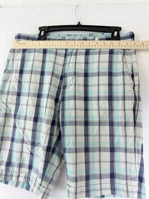 Brooks Brothers Shorts 33 Mens India Madras Plaid Blue 10.5” 100% Cotton