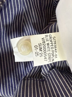 GapStudio Poplin Crop Shirt XS Women Top Gap Studio Blue Stripe Button Up New