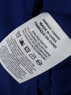 Nike 24.7 Perfect Stretch Shirt Large Women Long Sleeve Snap Front Blue Top NEW