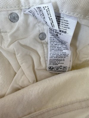 Levis 501 ‘90s Womens Jeans 30 30x32 White Ivory Button Fly Original New