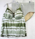 Cacique Swim 26 Tankini Top Bottom Set Green 44DDD Underwire Swimsuit Womens