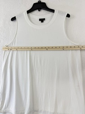 J Jill Wearever Top XL White Sleeveless Jersey Knit Crew Neck Womens