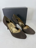 Tahari Pumps 11 Womens Brown Suede Leather High Heels Flynn 11M