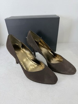 Tahari Pumps 11 Womens Brown Suede Leather High Heels Flynn 11M