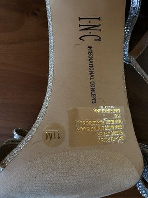 INC International Concepts Heels 11 Womens Reesie Rhinestone Bow Evening Sandals